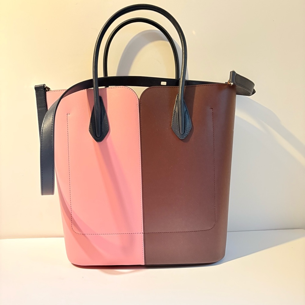 RARE ♠️ KATE SPADE NICOLA COLOR BLOCK LARGE TOTE BAG♠️ includes crossbody strap - Picture 4 of 7